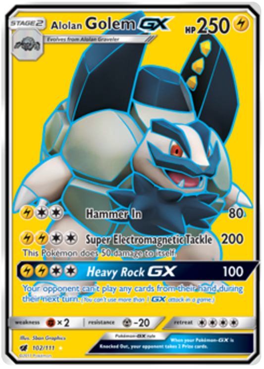 Sun and Moon Crimson Invasion 102  Alolan Golem GX