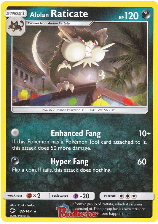 Sun and Moon Burning Shadows 082  Alolan Raticate