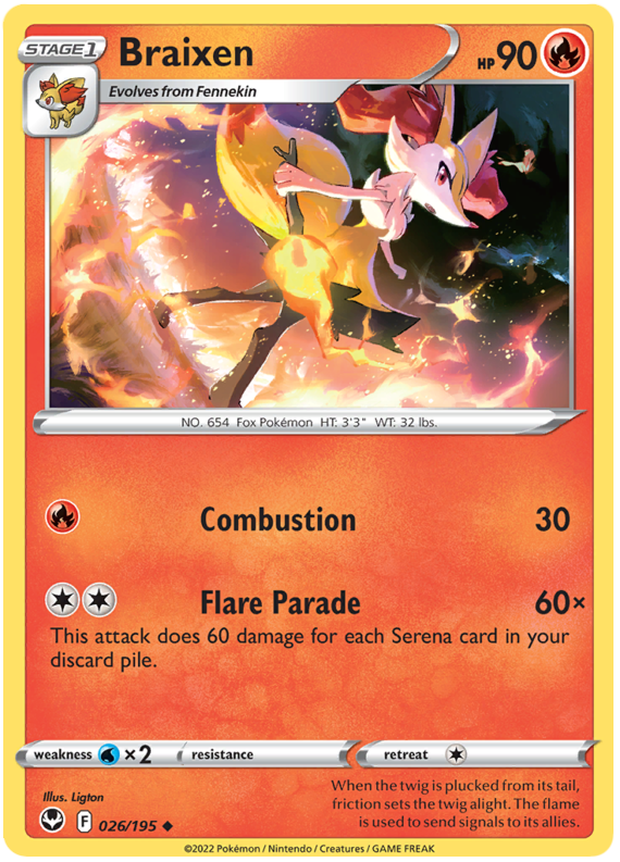 Sword and Shield Silver Tempest 026  Braixen