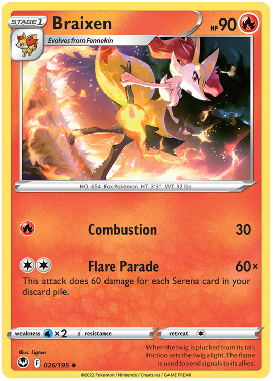 Sword and Shield Silver Tempest 026  Braixen