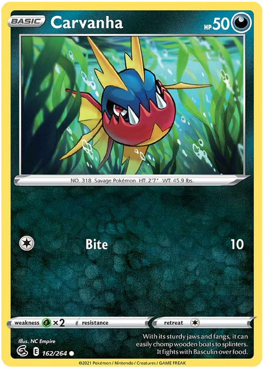 Sword and Shield Fusion Strike 162  Carvanha