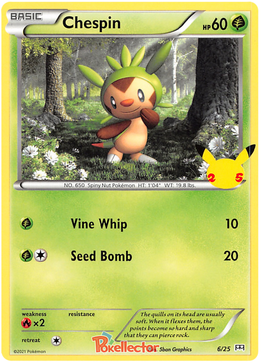 Sword and Shield McDonald's 25th Anniversary 06  Chespin