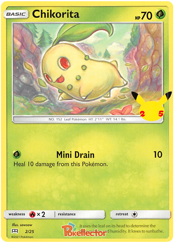Sword and Shield McDonald's 25th Anniversary 02  Chikorita