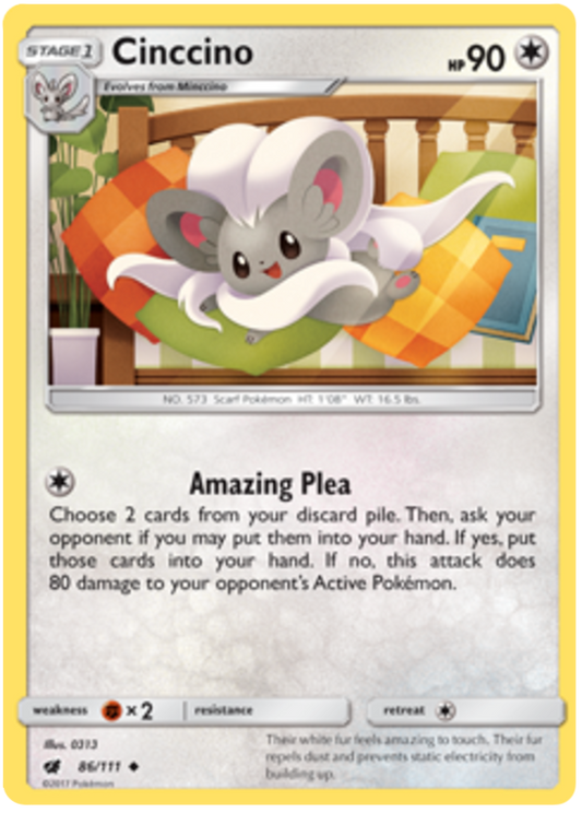 Sun and Moon Crimson Invasion 086  Cinccino