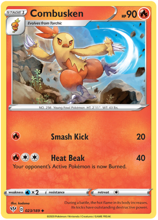 Sword and Shield Darkness Ablaze 023  Combusken