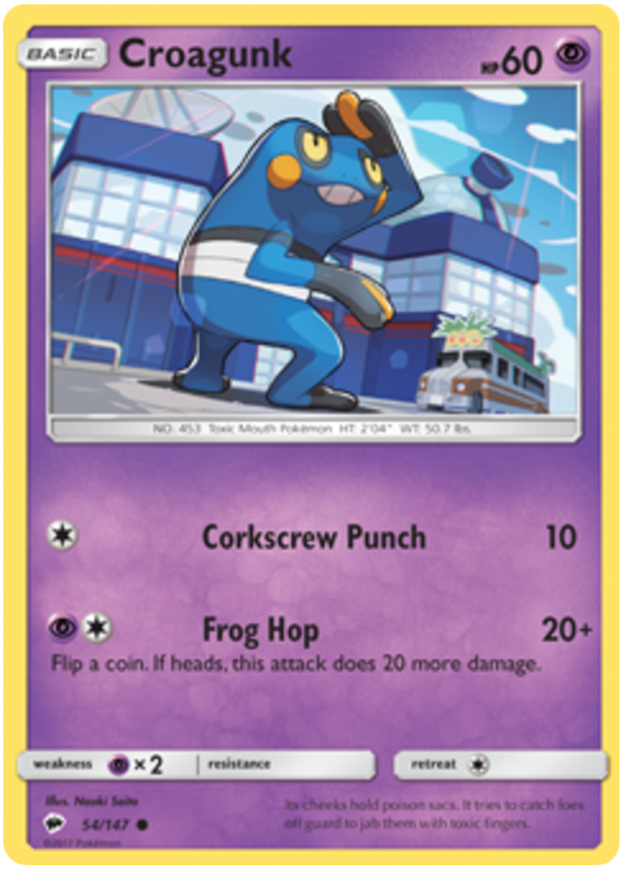 Sun and Moon Burning Shadows 054  Croagunk