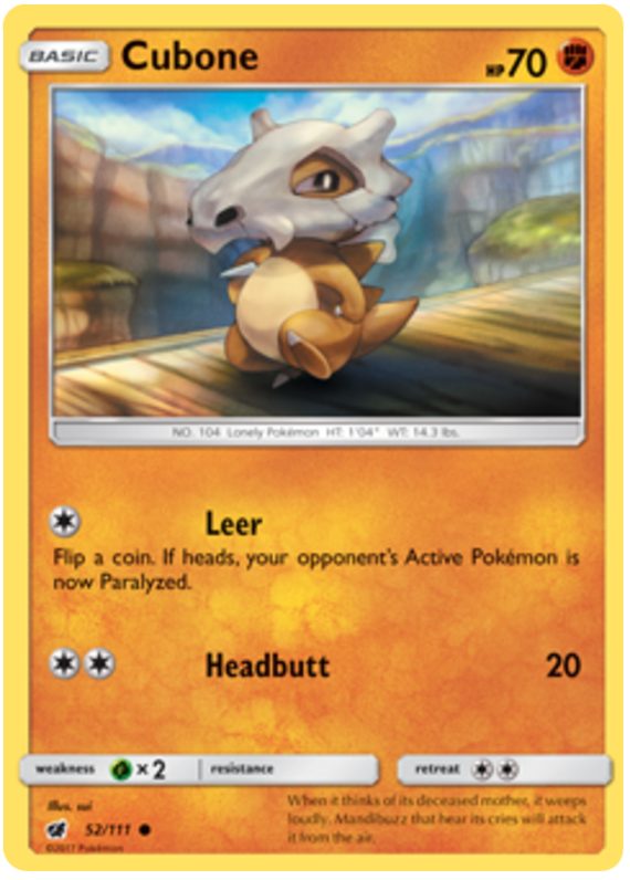 Sun and Moon Crimson Invasion 052  Cubone