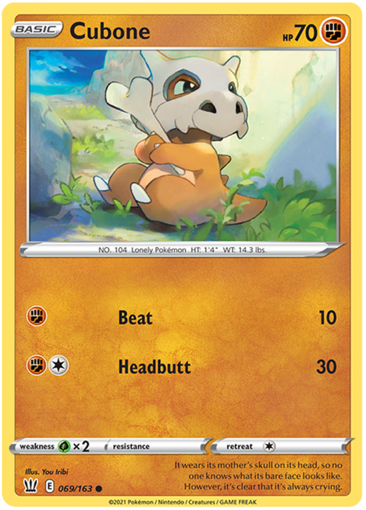 Sword and Shield Battle Styles 069  Cubone
