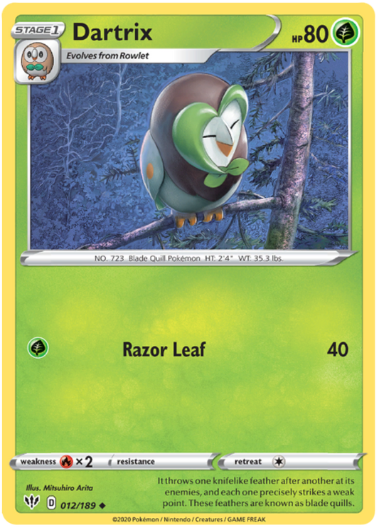 Sword and Shield Darkness Ablaze 012  Dartrix