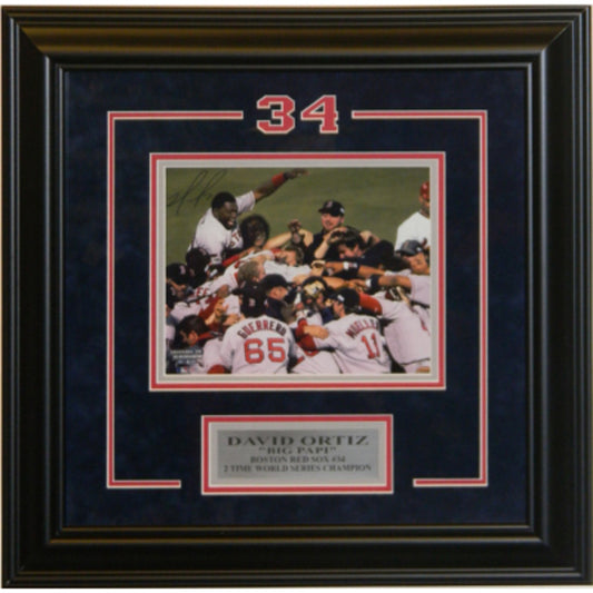 David Ortiz World Series Signed Autographed 8x10 Framed