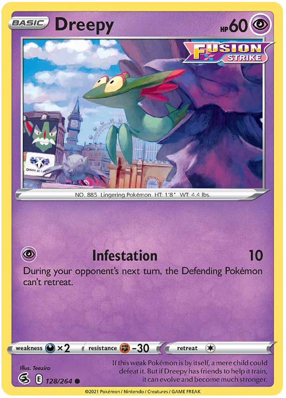 Sword and Shield Fusion Strike 128  Dreepy