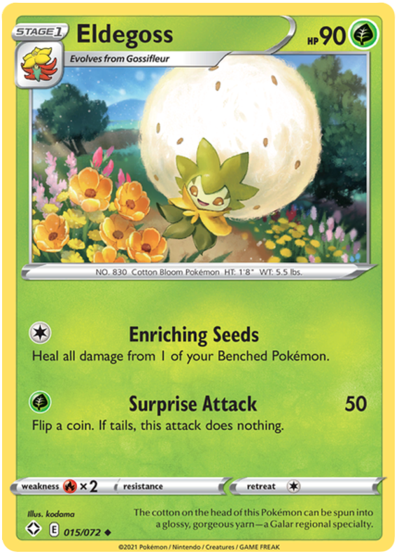 Sword and Shield Shining Fates 015  Eldegoss