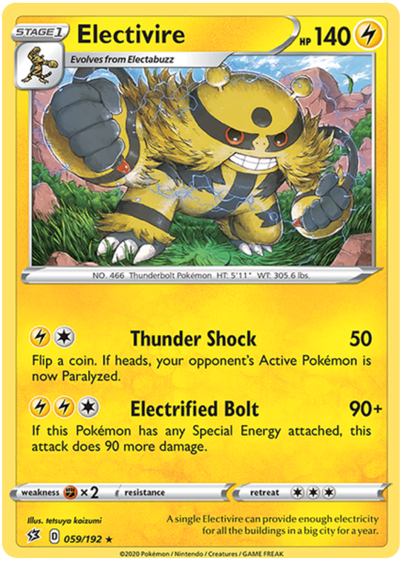 Sword and Shield Rebel Clash 059  Electivire