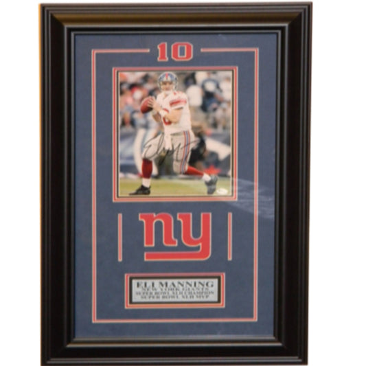 Eli Manning Giants Signed Autographed 8x10 Framed
