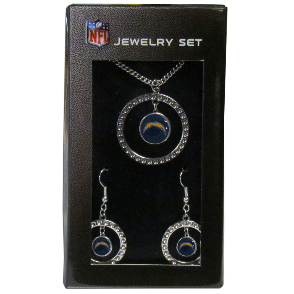 Los Angeles Chargers Rhinestone Jewelry Set