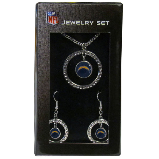 Los Angeles Chargers Rhinestone Jewelry Set