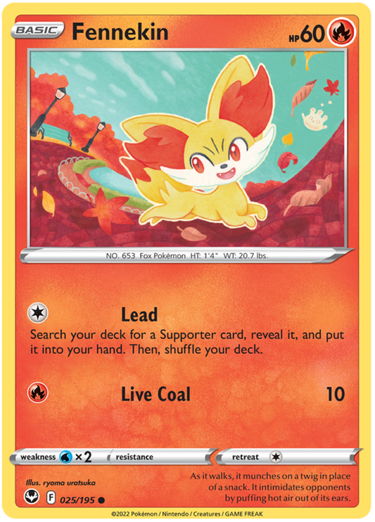 Sword and Shield Silver Tempest 025  Fennekin