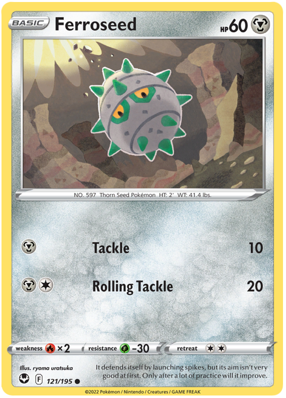 Sword and Shield Silver Tempest 121  Ferroseed