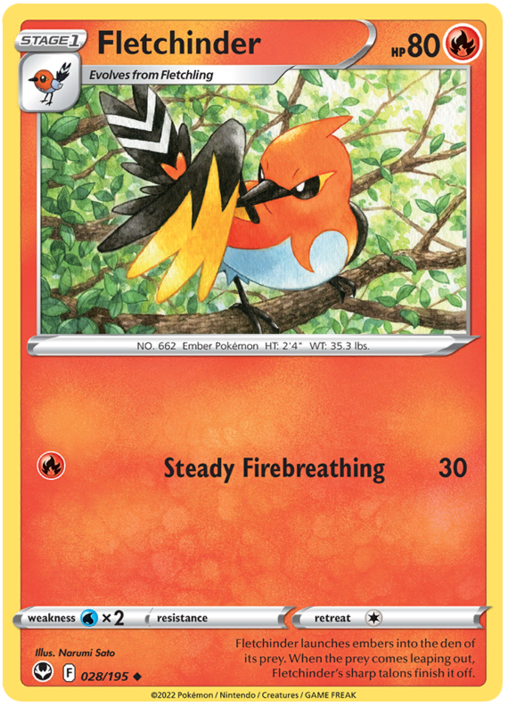 Sword and Shield Silver Tempest 028  Fletchinder