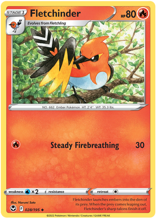 Sword and Shield Silver Tempest 028  Fletchinder