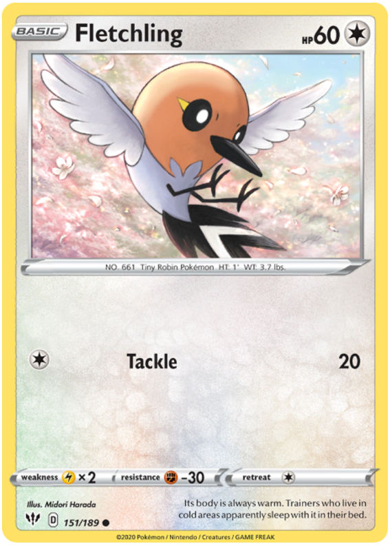 Sword and Shield Darkness Ablaze 151  Fletchling