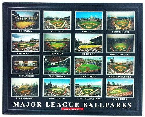 National Major League Ballparks 8"x10" Poster Print - Framed
