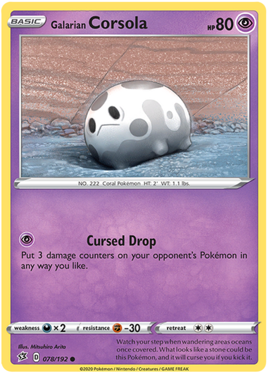 Sword and Shield Rebel Clash 078  Galarian Corsola