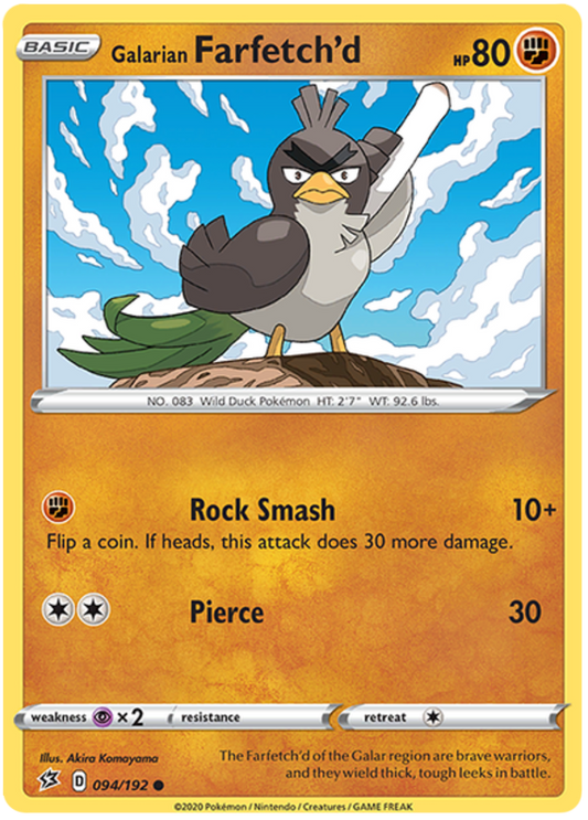 Sword and Shield Rebel Clash 094  Galarian Farfetch'd