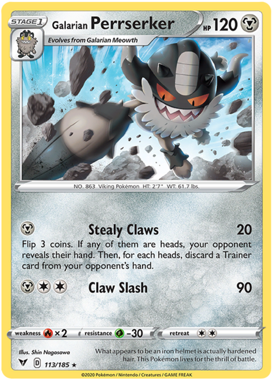 Sword and Shield Vivid Voltage 113  Galarian Perrserker