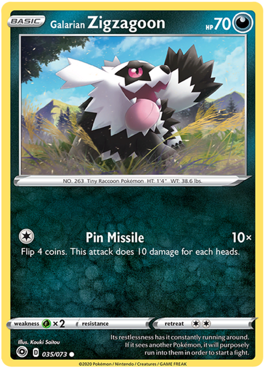 Sword and Shield Champion's Path 35  Galarian Zigzagoon