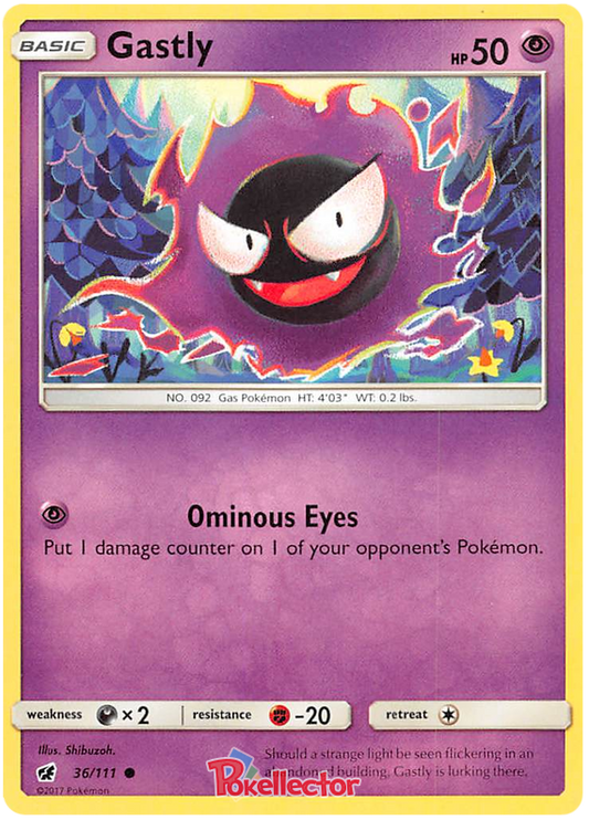 Sun and Moon Crimson Invasion 036  Gastly