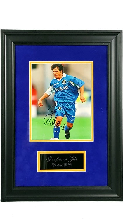 Gianfranco Zola Signed Autographed 8x10 - Framed