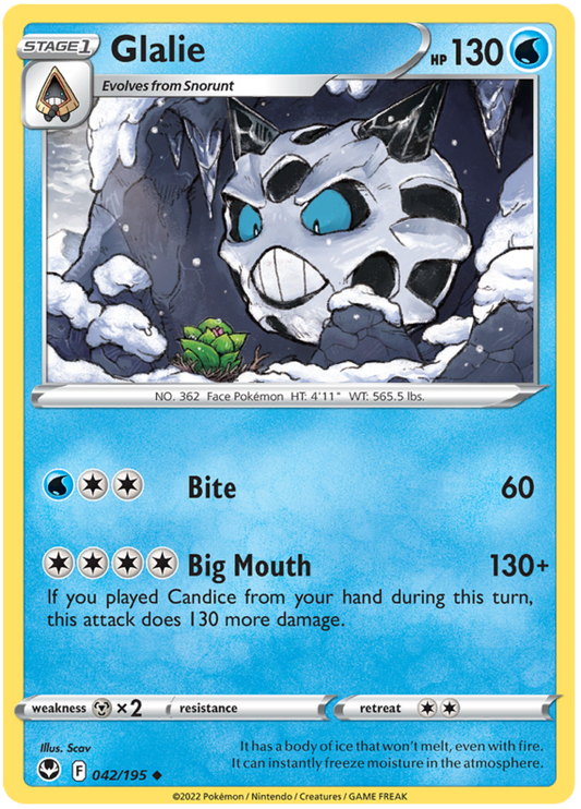 Sword and Shield Silver Tempest 042  Glalie