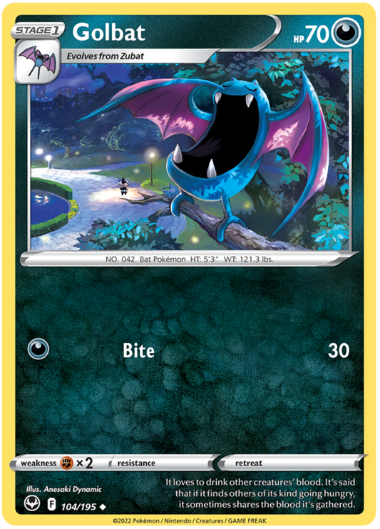 Sword and Shield Silver Tempest 104  Golbat
