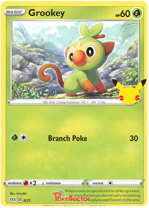 Sword and Shield McDonald's 25th Anniversary 08  Grookey