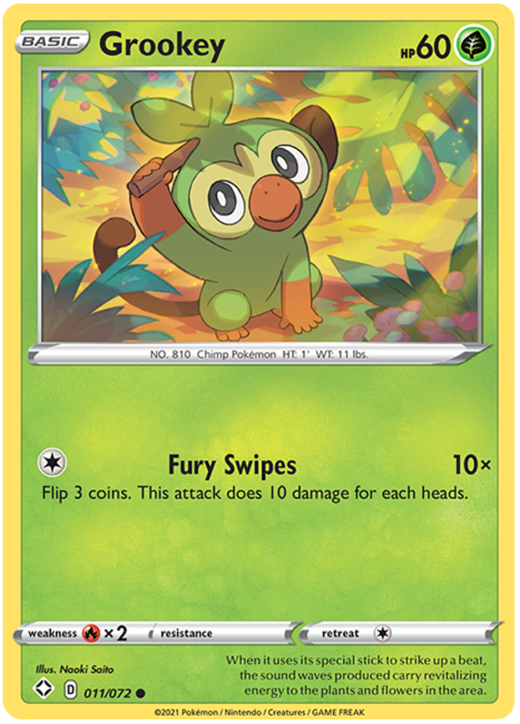 Sword and Shield Shining Fates 011  Grookey