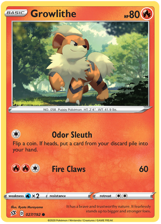 Sword and Shield Rebel Clash 027  Growlithe