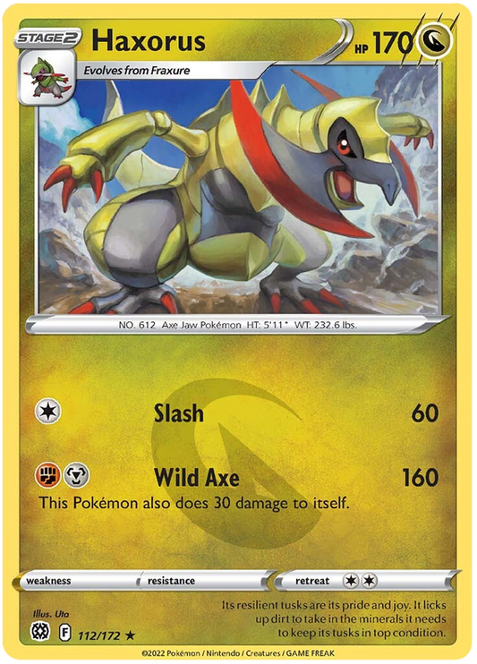 Sword and Shield Brilliant Stars 112  Haxorus