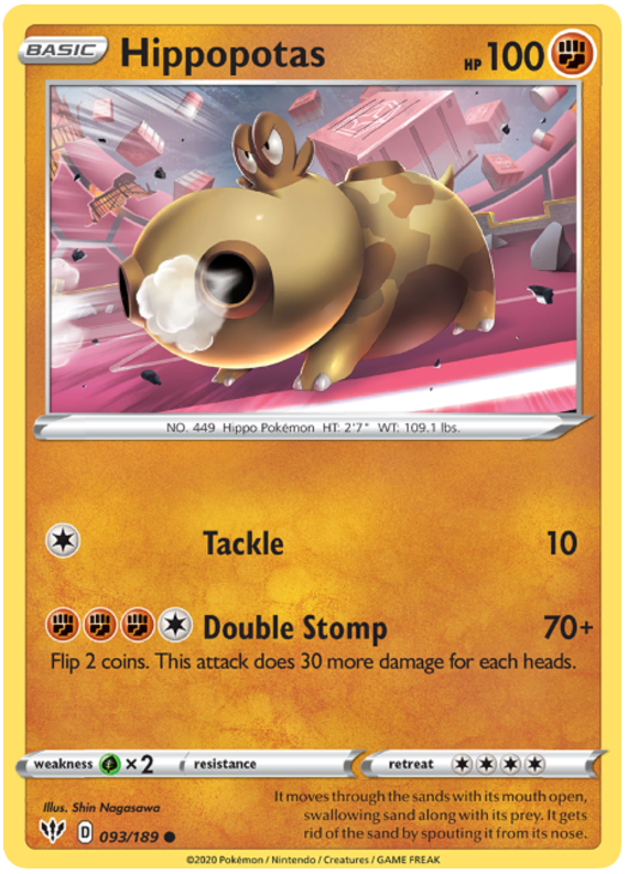 Sword and Shield Darkness Ablaze 093  Hippopotas
