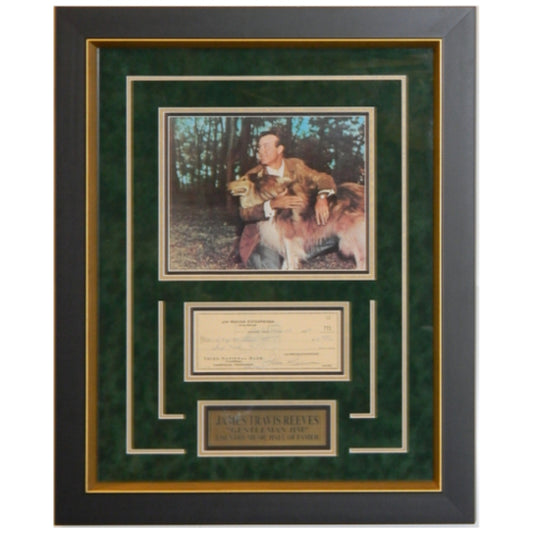 James Travis Reeves Framed Signed Check with Photo