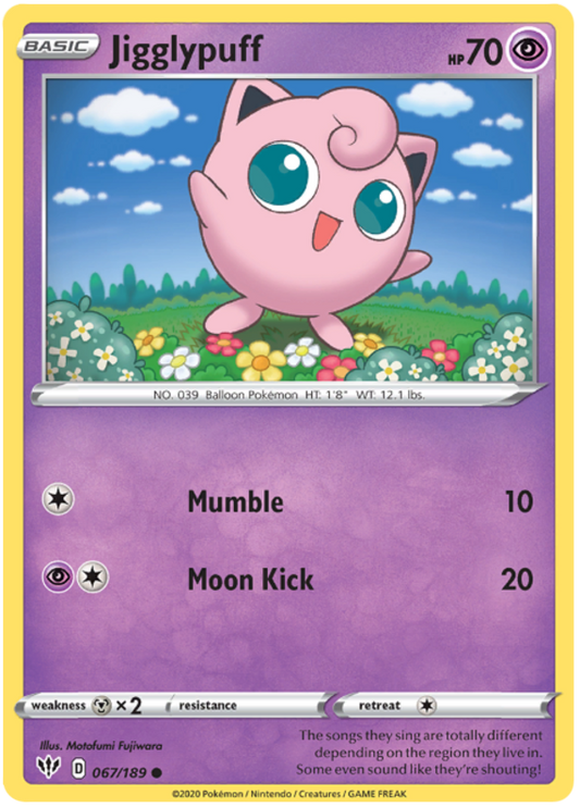 Sword and Shield Darkness Ablaze 067  Jigglypuff