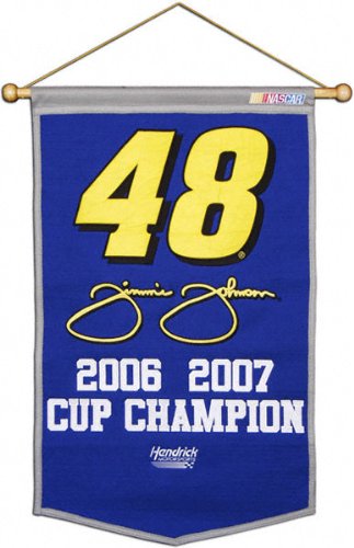 Jimmie Johnson 2 Time Champion Wool Banner