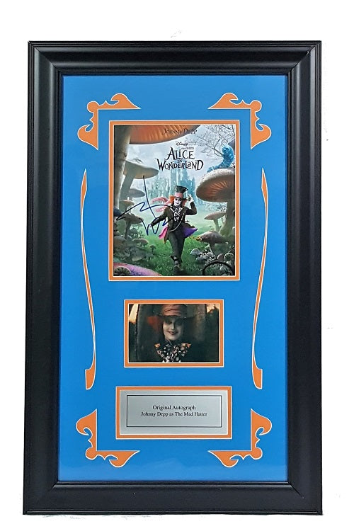 Johnny Depp Signed Autographed 8x10 Framed as Mad Hatter