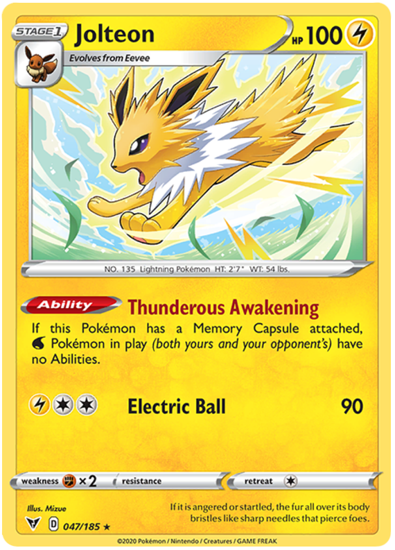 Sword and Shield Vivid Voltage 047  Jolteon