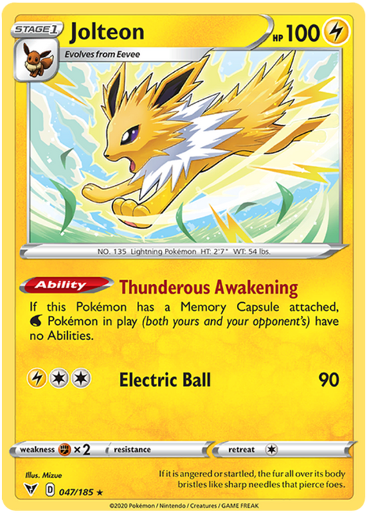 Sword and Shield Vivid Voltage 047  Jolteon