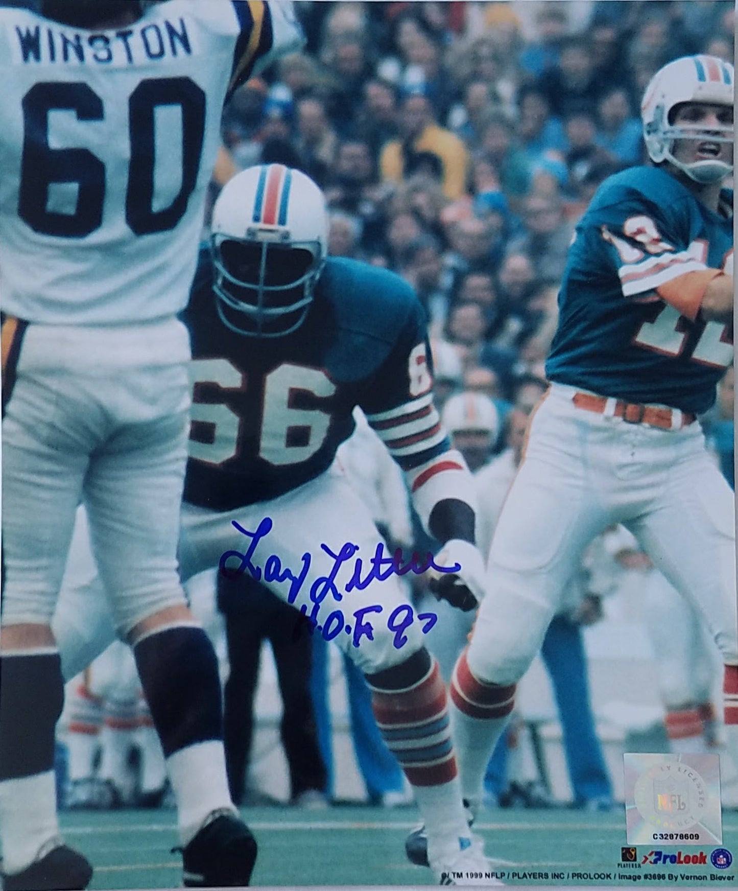 Larry Little  Signed Autographed 8x10