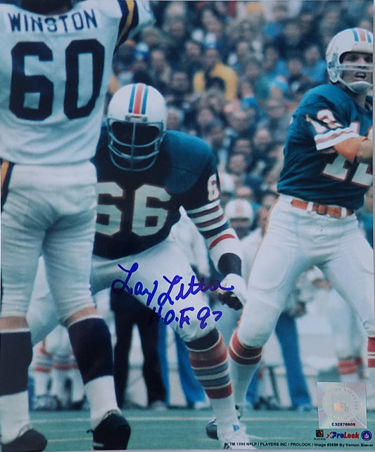 Larry Little  Signed Autographed 8x10