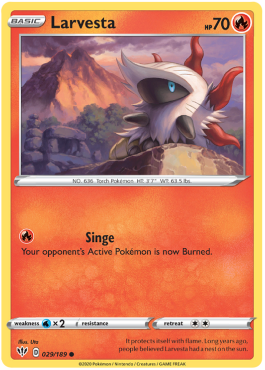 Sword and Shield Darkness Ablaze 029  Larvesta