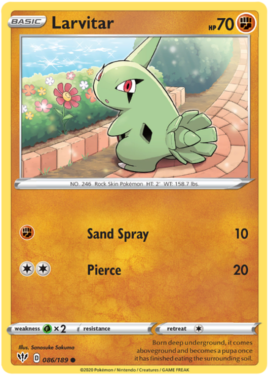 Sword and Shield Darkness Ablaze 086  Larvitar