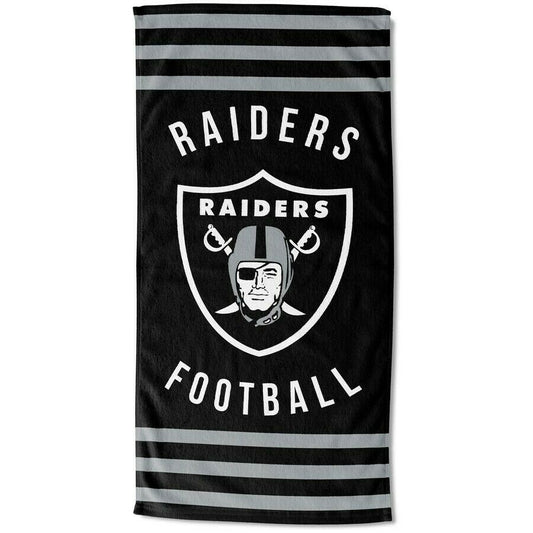 Las Vegas Raiders Stripes Beach Towel 30"x60"